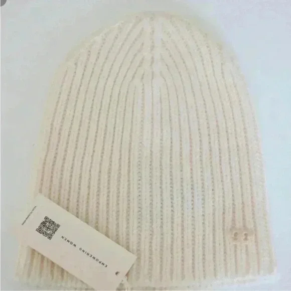 Tory Burch Accessories Ribbed Merino Mittens And Hat Cream/White Size: Os - Picture 4 of 7